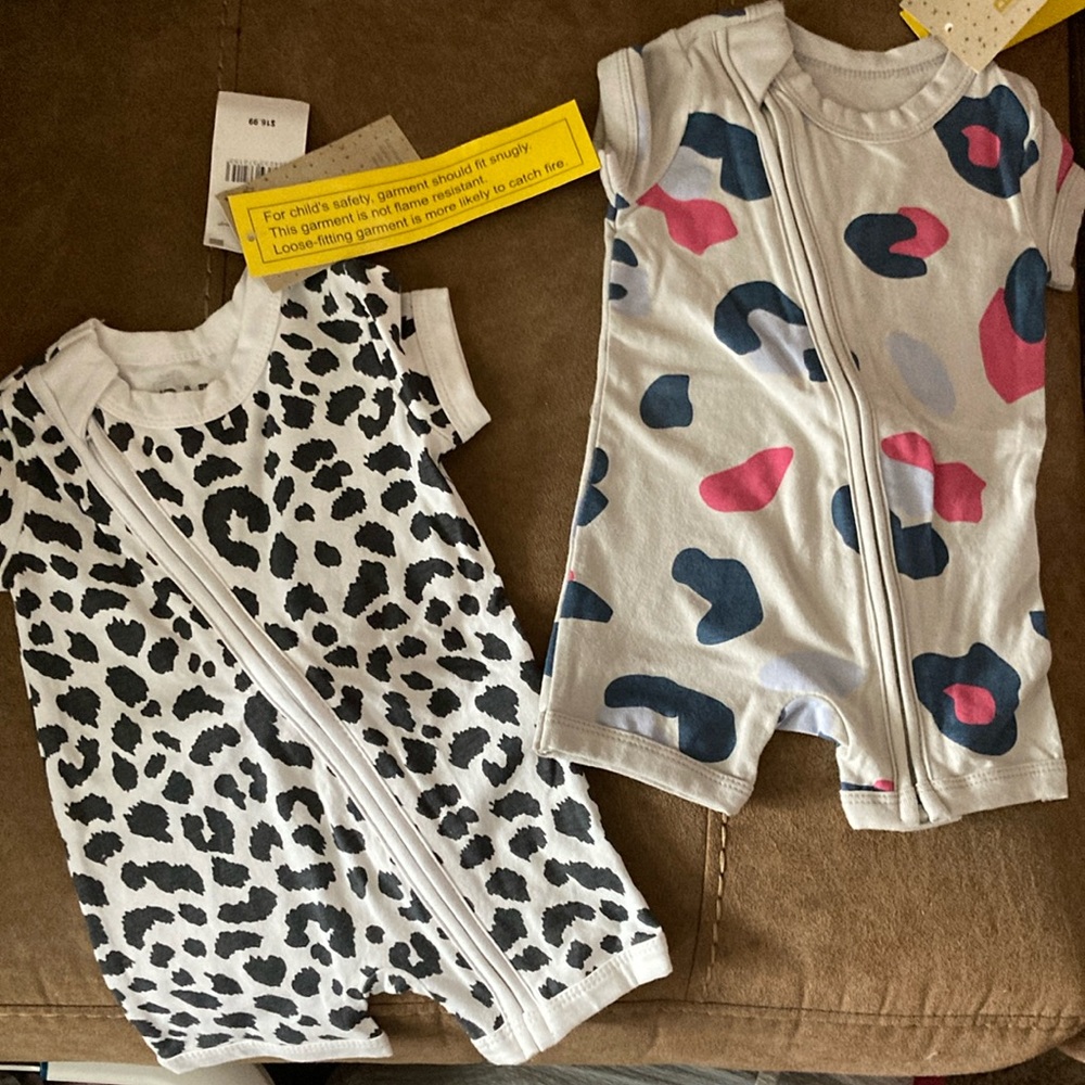 Cotton On Bodysuits - Black and Pink Patterns